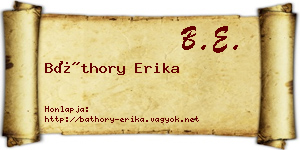 Báthory Erika névjegykártya